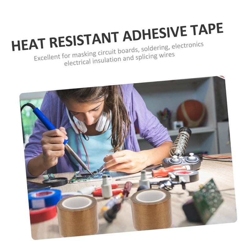 High Temperature Resistant PTFE Cloth Adhesive Tape 2 Inch x 10 Yards Industrial Heat Insulation - Image 4